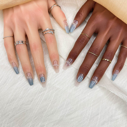 GGddsha 2025 Handmade Nail Art Reusable Medium Press-On Nails Simple Full Coverage Fake Nails With Box Gifts for Women