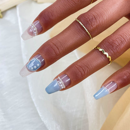 GGddsha 2025 Handmade Nail Art Reusable Medium Press-On Nails Simple Full Coverage Fake Nails With Box Gifts for Women